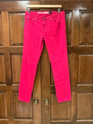 AG Adriano Goldschmied The Stilt Pink Cigarette Jeans Keep A Breast‎ Boobies 31R thumbnail 2