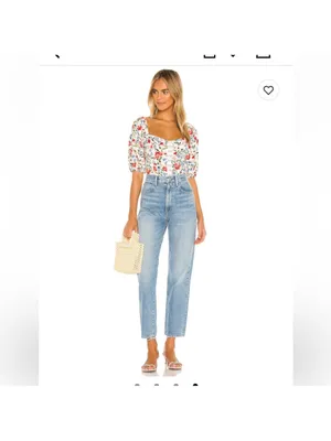 ASTR the Label Hook & Eye Square Neck Top in Red Multi thumbnail 3