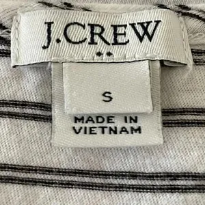 J Crew Black White Stripes Cold Shoulder Round Neck Short Sleeves Tshirt S #1707 thumbnail 7