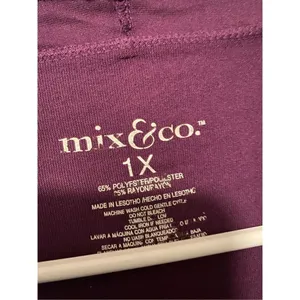 Mix & Co Purple Black Built In Tank Top Short Sleeve Cardigan Size 1X thumbnail 4