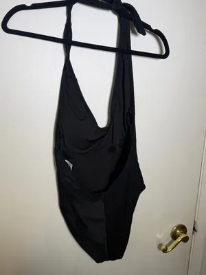Cotton On Black Ribbed Swimwear Halter Swimsuit Medium NWT thumbnail 6