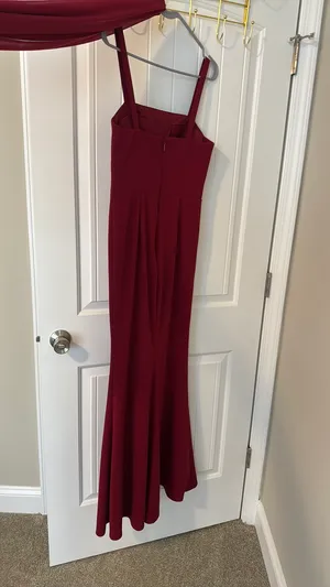Azazie Bridesmaid Dress burgundy thumbnail 4