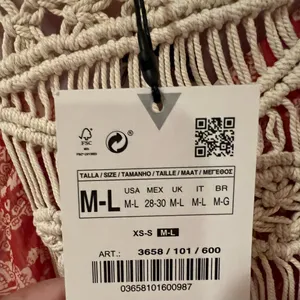 ZARA Macrame Bohemian Festival Lightweight Lined‎ Maxi Dress Size Medium / Large thumbnail 12
