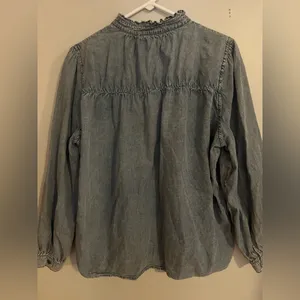 Savanna Jane Blue Ruffled Denim Top Size L‎ thumbnail 2