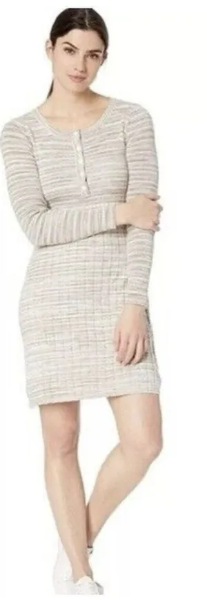 Prana Leandra Long Sleeve Organic Cotton Sweater Dress Bone Natural Size XS thumbnail 1