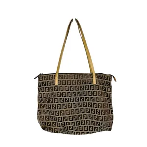 FENDI Zucca Tote‎ Bag Brown Beige Canvas Leather Read Pre-owned thumbnail 1