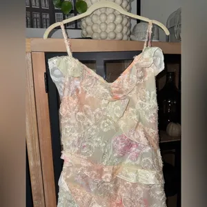 Amazon Pastel floral maxi dress ruffle embroidered butter heirloom print rialto summer thumbnail 4