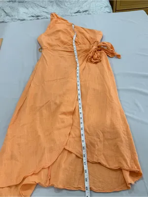 Hello Molly HOLDING ON MIDI DRESS ORANGE linen dress M here‎ comes the sun thumbnail 8