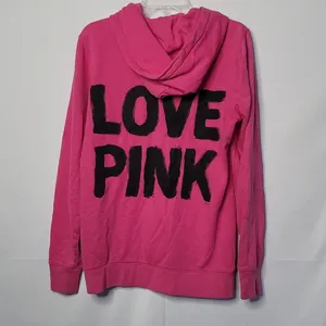 PINK - Victoria's Secret hooded hoodie zip up sweatshirt sz Medium thumbnail 2