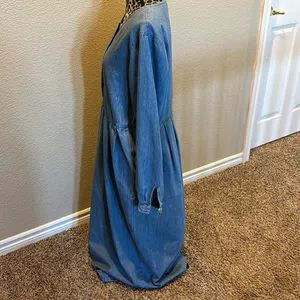 Women’s Vintage Lands' End long-sleeve denim maxi prairie dress thumbnail 6