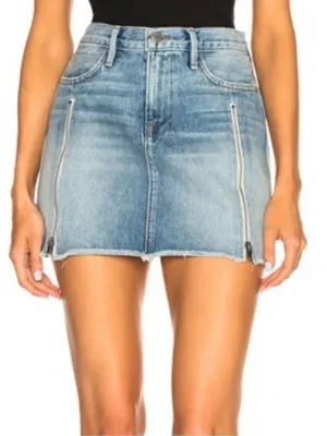 Frame Willow Denim Zipper Mini Skirt Women’s 29 thumbnail 1