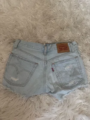 Levi's 501 Women's Light Wash Denim Cutoff Shorts 24W Mid Rise thumbnail 2