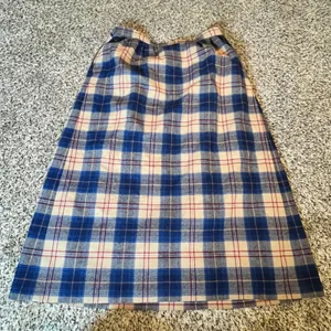 Pendleton Vintage Wool Cailean Tartan Plaid Pleated Midi Skirt‎ Blue Tan Size 12 thumbnail 8