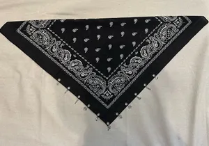 New black bandanna with silver charms thumbnail 1