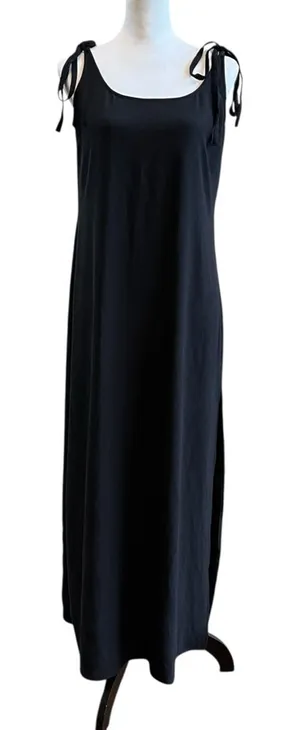 Lulus Maxi Dress Size Small Black Tank Minimalist Slinky Casual Beach Vacation thumbnail 1