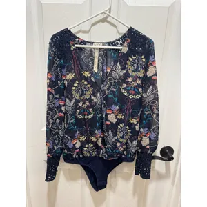 Free People Intimately Must Have Been Love Sheer Floral Long Sleeve Bodysuit thumbnail 2