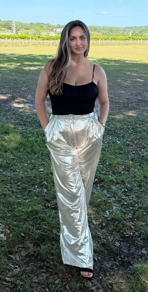Metallic Gold Pants Size M thumbnail 1
