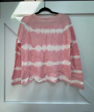 Alya Pink & White Tie-Dye Crewneck Sweater thumbnail 2