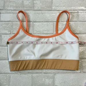 Women's White and Tan Sports Bra thumbnail 4