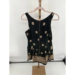 Free People Black Gold Tapestry Sleeveless Mini Dress Pockets Size 8 thumbnail 11