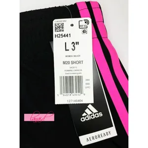Adidas M20 Shorts Black Screaming Pink Neon Hot Running Exercise Workout Sporty thumbnail 8