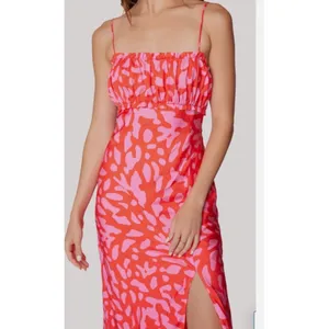 Lost + Wander Sweet Envie Midi Slip Dress Size M Satin Ruffled NWT Square Neck‎ thumbnail 6