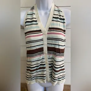 Abercrombie & Fitch Women’s Sz XL Striped Ribbed Halter Sweater Vest thumbnail 5