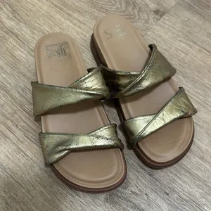 SOFFT‎ | Ainsworth Mirabelle Metal Gold Leather Twisted Strap Platform Sandal, 6 thumbnail 4