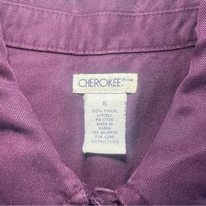 Vintage 90s Cherokee Oversized Button‎ Up Womens Small Pockets Maroon Artsy Boho thumbnail 4