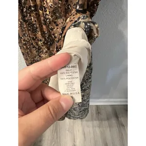 Waverly Grey Floral‎ Brown Printed Chiffon Brynlee Dress Size XS(No Belt) thumbnail 6