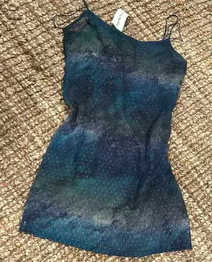 Non Signe Designer Holographic Floral Printed Slip Dress thumbnail 1