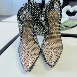 SIMMI London Rhinestone Fishnet Over-The-Knee Boots - Size US 6 / UK 4 ✨ thumbnail 8