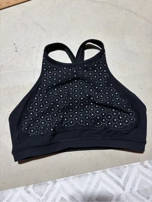 Lululemon colour me quick High-Neck Black Sports Bra 6 thumbnail 2