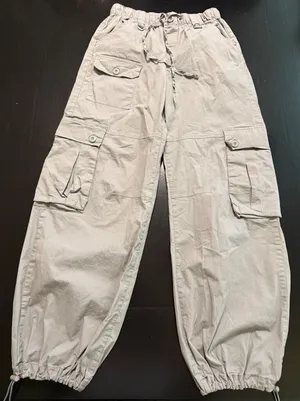 Rachel Paige Womens Cargo Parachute Pants Grey XS Elastic Waist PW2310 Utility‎ thumbnail 1