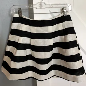 Black/white large horizontal stripes flare mini skirt , size XS fully lined thumbnail 1