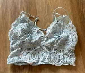 VS Pink Lace Light Blue Bralette thumbnail 1