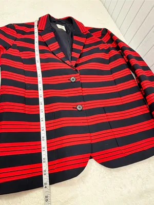 GAP The Academy Red and Black Striped Blazer size 8 thumbnail 13