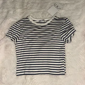 Zara Black and White Striped T-Shirt thumbnail 1