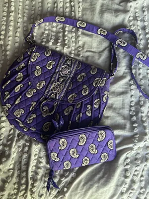 Vera Bradley | simply Violet paisley purse and wallet bundle thumbnail 1