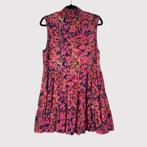 Amanda Uprichard Womens Dress Pink Nadia Mini Floral Sleeveless A Line Large thumbnail 3