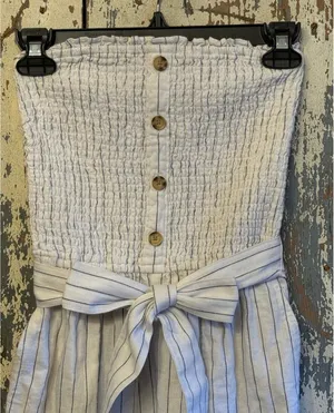 Abercrombie and Fitch Striped Linen Jumpsuit size Small thumbnail 1