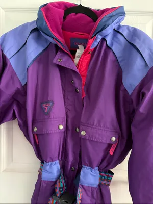 Degre 7 Vintage Ski Suit 80s retro size 6 hooded balaclava thumbnail 3