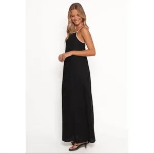 Petal & Pup Ciel Maxi Dress Black Linen Blend Size Small thumbnail 2
