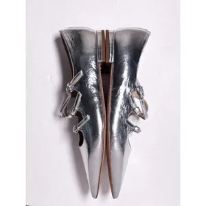 Sam Edelman Cass Silver Triple Strap Mary Jane Flats 8.5 Like New thumbnail 9