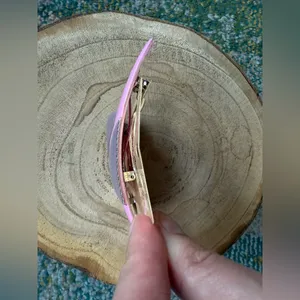 Vintage 90s set pink abstract hair clips thumbnail 6