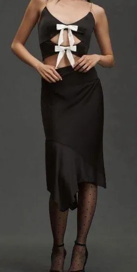 NWT Anthropologie Asymetrical Satin Slip Skirt thumbnail 1