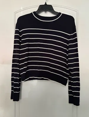 Divided Navy and white striped sweater thumbnail 1