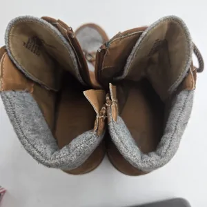 R2 Wenda Wedge Ankle Boots Womens 7M Brown Gray Cottagecore Combat Style Lace Up thumbnail 7