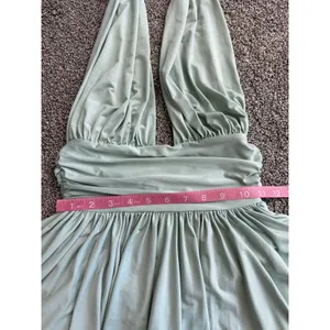 Lucy in the Sky Sage Green Halter Mini Dress with Built-In Shorts S thumbnail 3