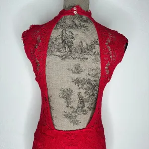 Free People FP Intimately Red Daydream Lace Bodycon Dress SMALL thumbnail 8